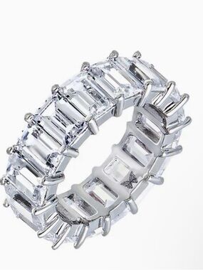 Adina Eden Emerald Cut Eternity Band size 8